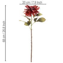 Artikel Kunstig dahliablomst med lang stilk, 68 cm