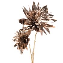 Artikel Kunstig dahliablomst, langstilket med to blomster, 75 cm
