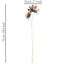 Artikel Kunstig dahliablomst, langstilket med to blomster, 75 cm