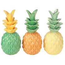 Artikel Dekorativ ananas keramik Farverig keramik dekoration Assorteret 17 cm 3 stk.