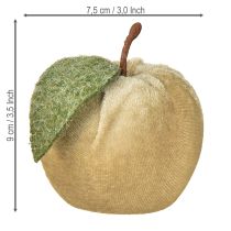 Artikel Dekorativt æblefløjl med blade brun gul Ø7,5 cm H9 cm 9 stk.