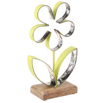Artikel Dekorativt stativ metal blomsterbund grøn sølv H29cm