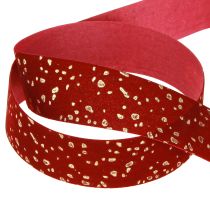 Artikel Dekorationsbånd mørkerød med gyldne pletter 15mm 20m