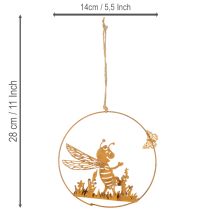 Artikel Dekorativ metalbi, rustfinish, havedekoration til ophængning, Ø14 cm, 4 stk.