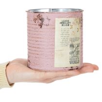 Artikel Dekorativ dåse, antik rose, metal dåse til plantning, Ø11 cm H10,5 cm