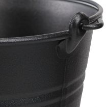 Artikel Dekorativ spand metal urtepottegreb sort Ø14cm 3stk