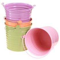 Artikel Dekorativ spand Metal Plantepottegreb 4 Farver Ø11cm 8 Stk