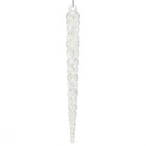 Artikel Dekorative istapper til ophængning af vinterklar glitter 14cm 4stk
