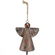Artikel Dekorativ skytsengel metalklokke bronze hvid vintage shabby chic 21x13,5x24cm