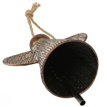 Artikel Dekorativ skytsengel metalklokke bronze hvid vintage shabby chic 21x13,5x24cm