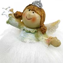 Deco engel juleengel engle figur med stjerne H12cm 2stk
