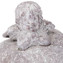 Artikel Dekorativ engel på hjertefigur lavet af støbt sten 15×13,5×12 cm