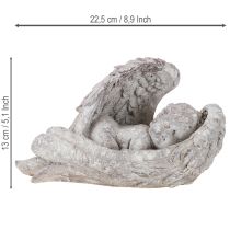 Artikel Dekorativ engel sovende med vinger englefigur grav 22,5 cm