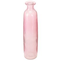 Artikel Dekorativ flaske blomstervase glas pink rustik Ø6cm H24cm