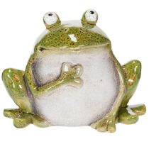 Artikel Dekorativ frø Keramik Grøn Brun Vintage L15,5 cm
