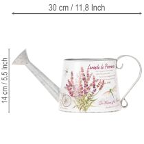 Artikel Dekorativ metalvandkande, lavendel, retro havedesign, 30×11×14,5 cm