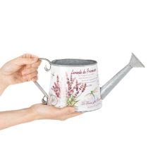Artikel Dekorativ metalvandkande, lavendel, retro havedesign, 30×11×14,5 cm