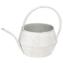 Artikel Dekorativ vandkande hvid metal vintage rillet indretning Ø25cm