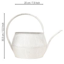 Artikel Dekorativ vandkande hvid vintage metal rillet blomsterpotte 25 cm