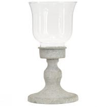 Artikel Dekorativ glaskop vintage metal grå shabby chic Ø8cm H15,5cm