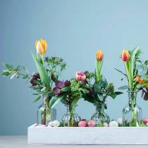 Artikel Dekorativ flaske blomstervase Ø7,5cm H13,5cm klar 6 stk