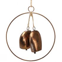 Artikel Dekorative klokker i ring hængende dekoration julebronze Ø29cm
