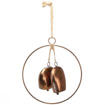 Artikel Traditionelle juleklokker i bronze-look, hængende dekoration, dørklokkering Ø29 cm