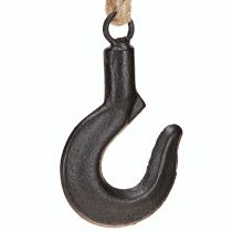 Artikel Dekorativ krog metal sort krog med jutesnor H54cm