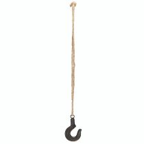 Artikel Dekorativ krog metal sort krog med jutesnor H54cm