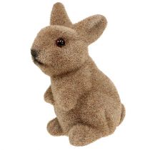 Artikel Dekorativ kanin 9,5 cm flokket brun 12stk