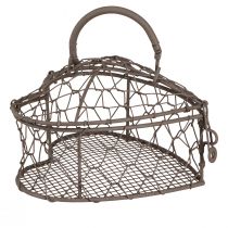 Artikel Dekorativt hjerte lavet af tråd til fyldning vintage grå 14×13,5cm