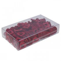 Artikel Dekorative hjerter scatter dekoration træhjerter rød Ø2cm 144p