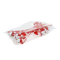 Artikel Dekorative hjerter med mus på pind rød 12 stk