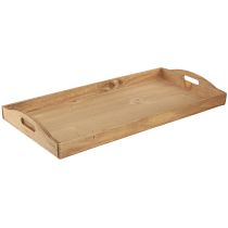 Artikel Dekorativ træbakke aflang FSC i natur 58cmx28cmx6cm
