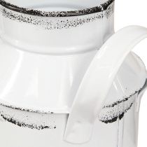 Artikel Dekorativ metalkande med håndtag, hvid og sort, 13 cm høj, 2 stk.