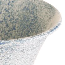Artikel Dekorativ kalk Antik hvid blå metal borddekoration Ø11cm H17,5cm