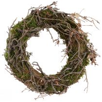 Artikel Dekorativ krans moskrans med bonsai grene natur Ø30cm