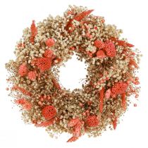Artikel Dekorativ krans tørrede blomster blomsterkrans appelsincreme Ø25cm