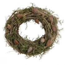 Artikel Dekorative kransgrene og cederkogler naturlig trækrans Ø40cm