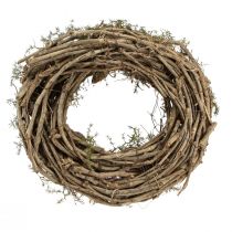 Artikel Naturlig dekorativ krans med kviste og cedertræskogler, trækrans, dørkrans, vægdekoration, borddekoration, landsteds-/boho-stil, Ø40 cm