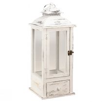 Artikel Dekorativ lanterne vintage med skuffe hvid 20×20cm H51cm