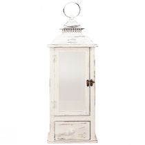 Artikel Dekorativ lanterne vintage med skuffe hvid 20×20cm H51cm