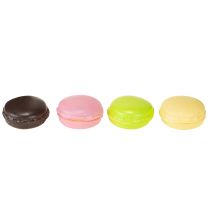 Artikel Kunstige dekorative macaron marengs-kager, farverige, 5 cm, 8 stk., macaron-konditoridekoration