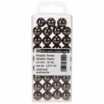 Artikel Dekorative perler antracit metallic 14mm 35 stk