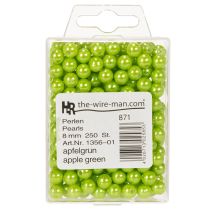 Artikel Dekorative perler, æblegrønne, Ø8 mm, 250 stk.