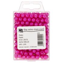 Artikel Dekorative lyserøde perler, Ø8 mm, 250 stk.