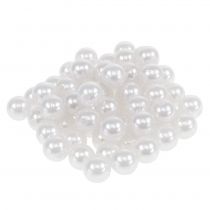 Deco perler hvid Ø10mm 115p