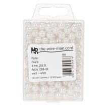 Artikel Dekorative hvide perler, Ø8 mm, 250 stk.
