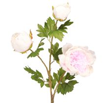 Artikel Dekoration Pæoner Pink 3 Blomster Lang Stængel L80cm 2stk