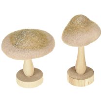 Artikel Dekorativ svampetræ, filt med glitter borddekoration advent H11cm 4 stk.